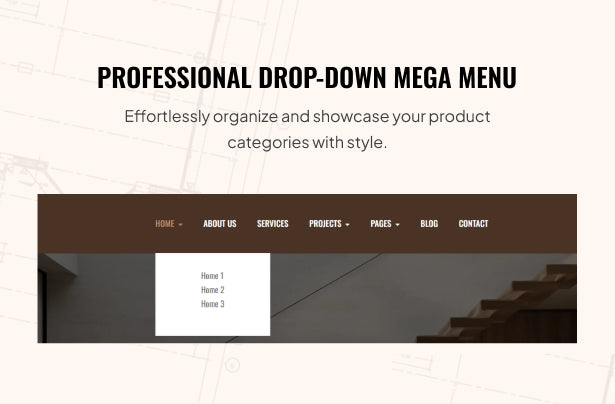 Professional Drop-Down Mega Menu