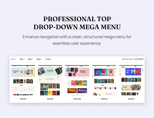 Professional Top Drop-Down Mega Menu