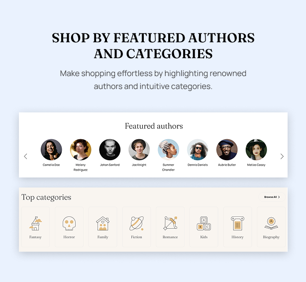 Shop by Featured Authors and Categories