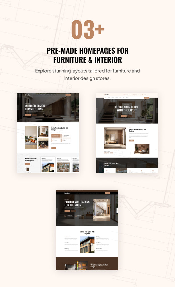 03+ Pre-Made Homepages for Furniture & Interior