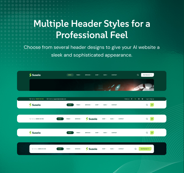 Multiple Header Styles for a Professional Feel