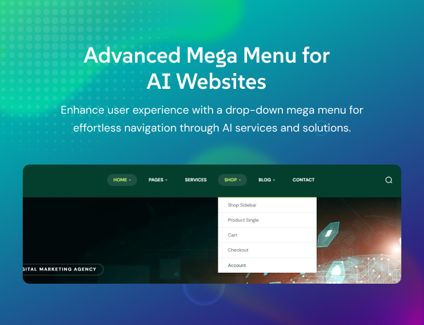 Advanced Mega Menu for AI Websites