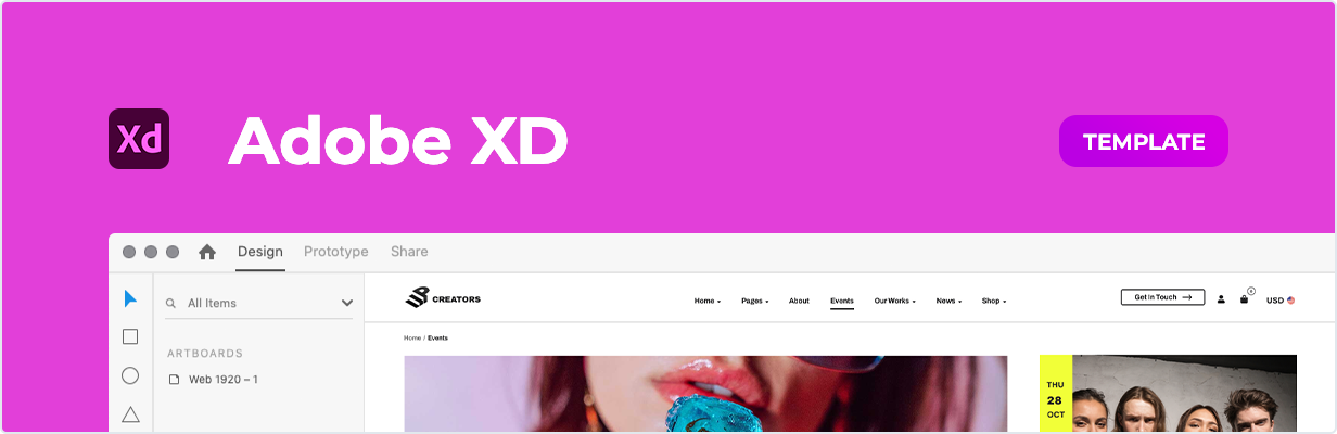 UpCreators – Creative Agency Template for XD