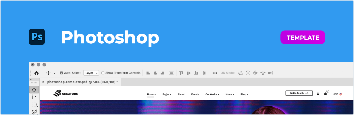 UpCreators – Creative Agency Template for Photoshop