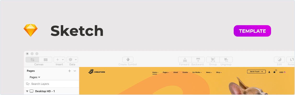 UpCreators – Creative Agency Template for Sketch