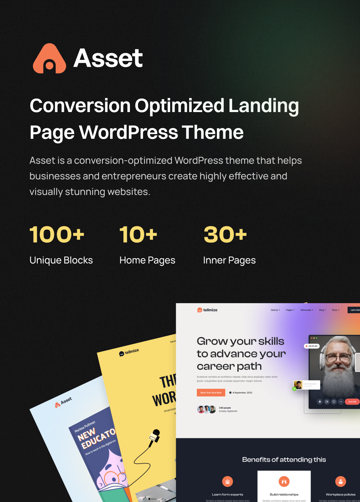 Asset - Conversion Optimized Landing Page WordPress Theme - FREE DOWNLOAD