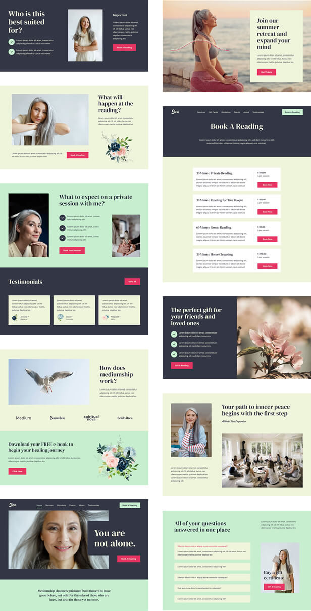 Sion - Psychic Medium Elementor Template Kit templates