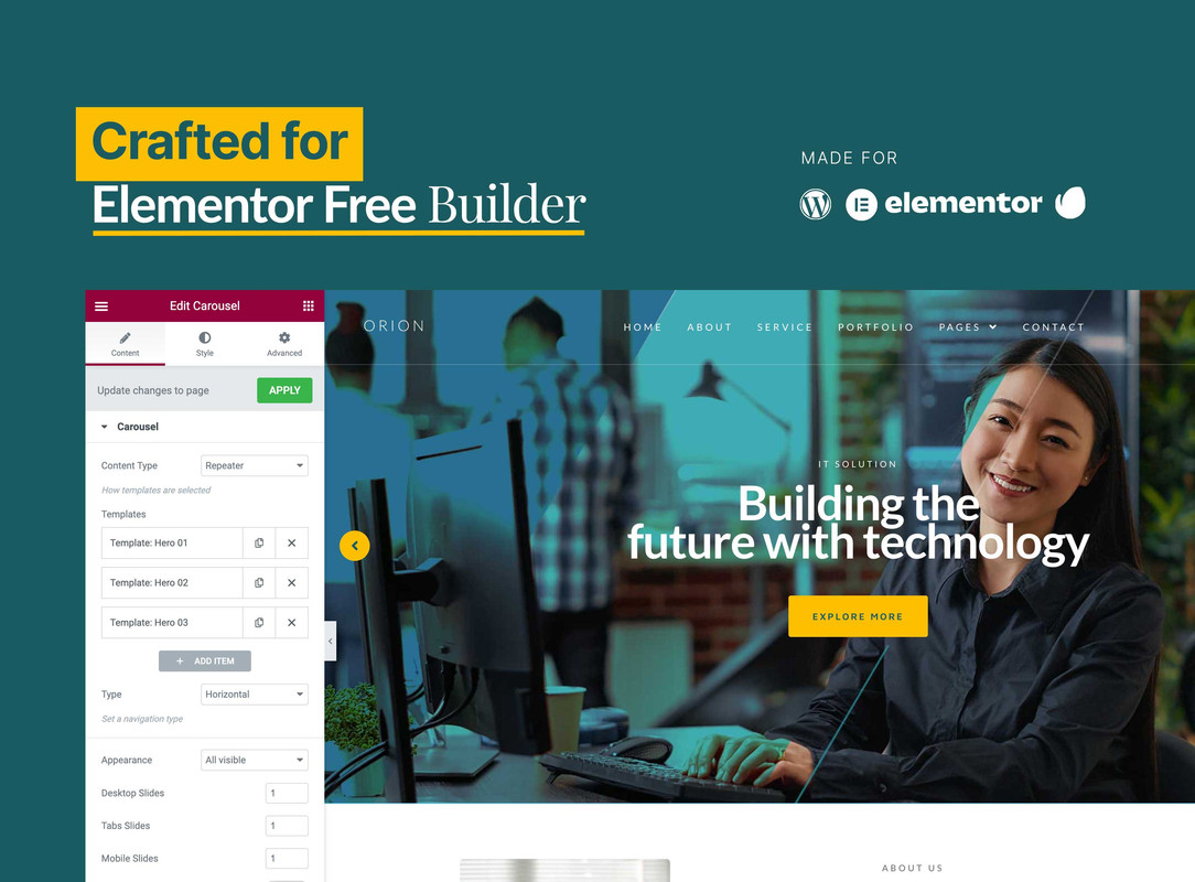 Orion - IT Solution & Service Elementor Template Kit - 1