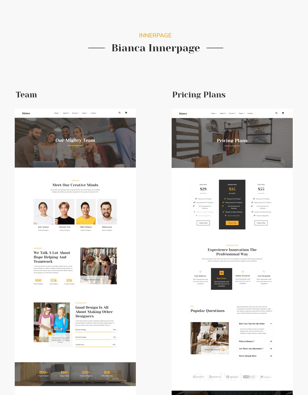 Bianca - Architecture Agency & Interior Design Elementor Pro Template Kit - 4
