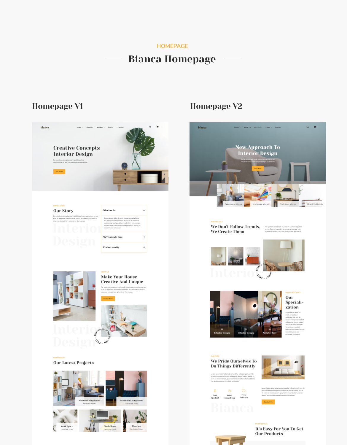 Bianca - Architecture Agency & Interior Design Elementor Pro Template Kit - 1