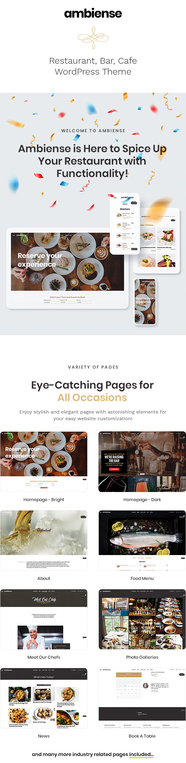 Ambiense - Restaurant & Cafe WordPress Theme - 2