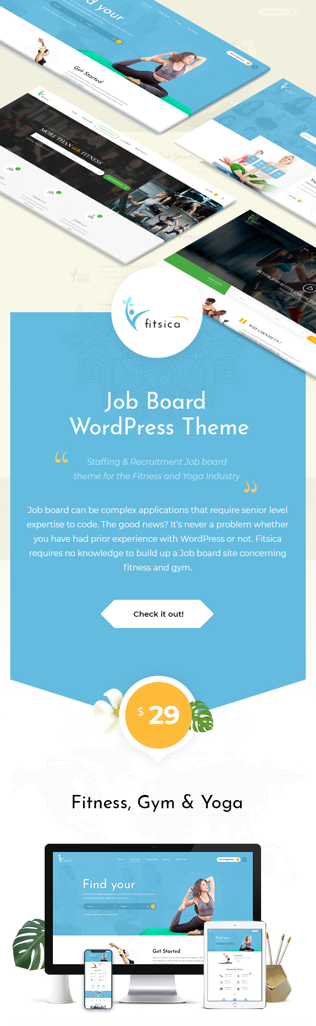 Fitsica - Yoga Jobboard WordPress Theme - 2