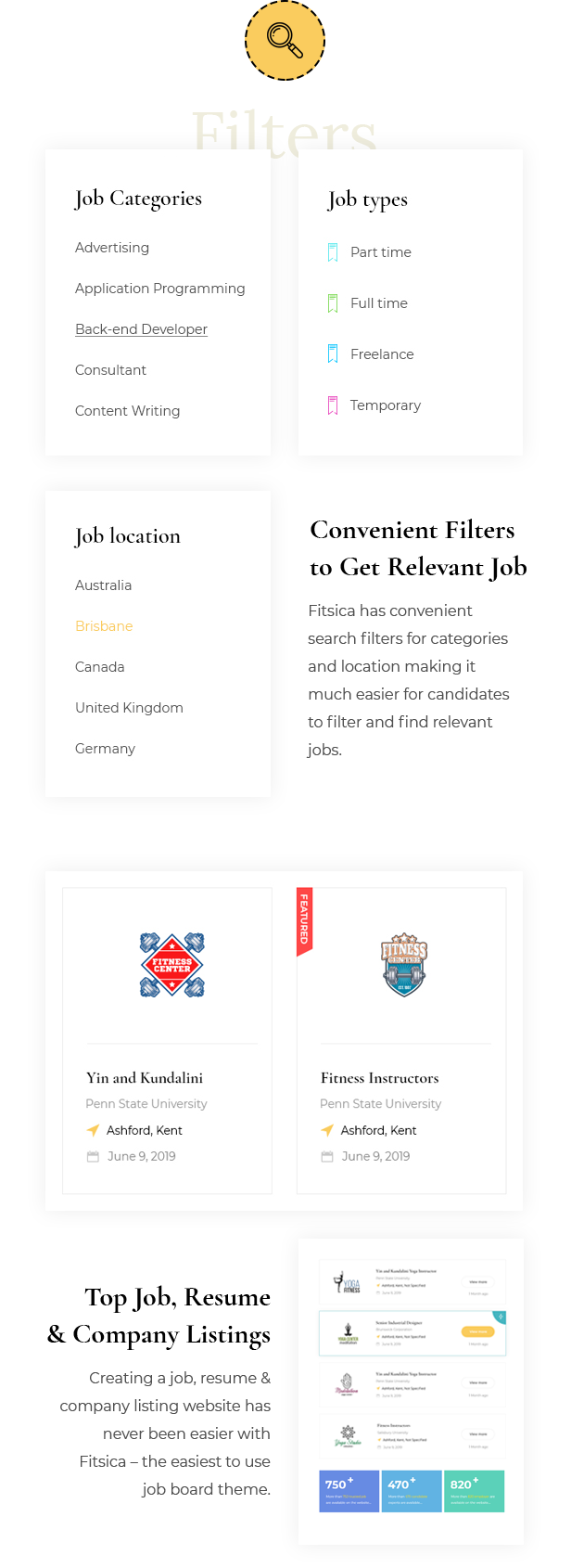 Fitsica - Yoga Jobboard WordPress Theme - 4