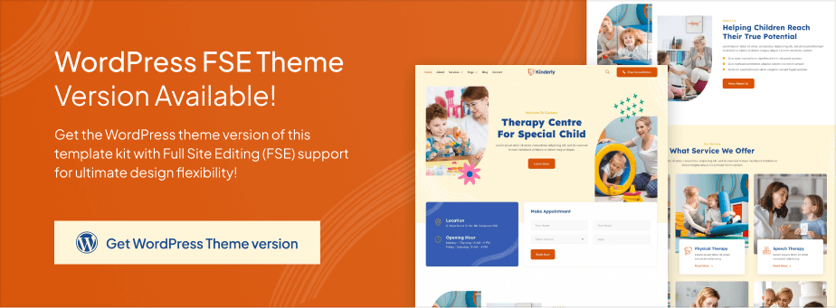 Kinderly – Child Therapist & Psychologist Elementor Template Kit - 1
