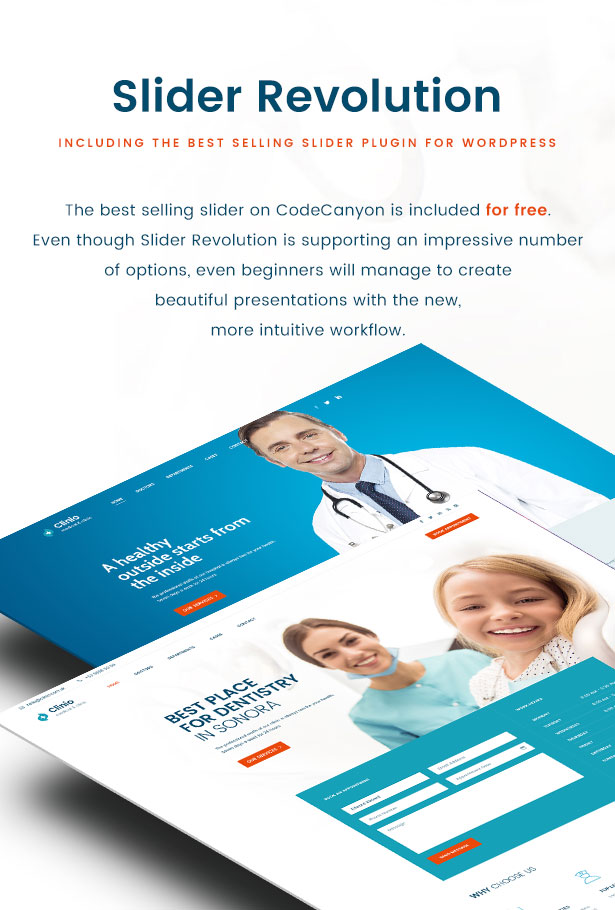 Clinio - Medical & Dental WordPress Theme Slider Revolution