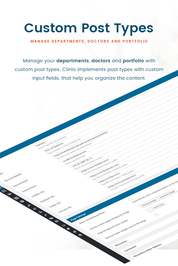 Clinio - Medical & Dental WordPress Theme Custom Post Types
