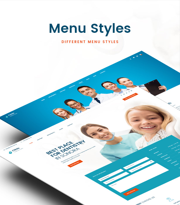 Clinio - Medical & Dental WordPress Theme Menu Styles
