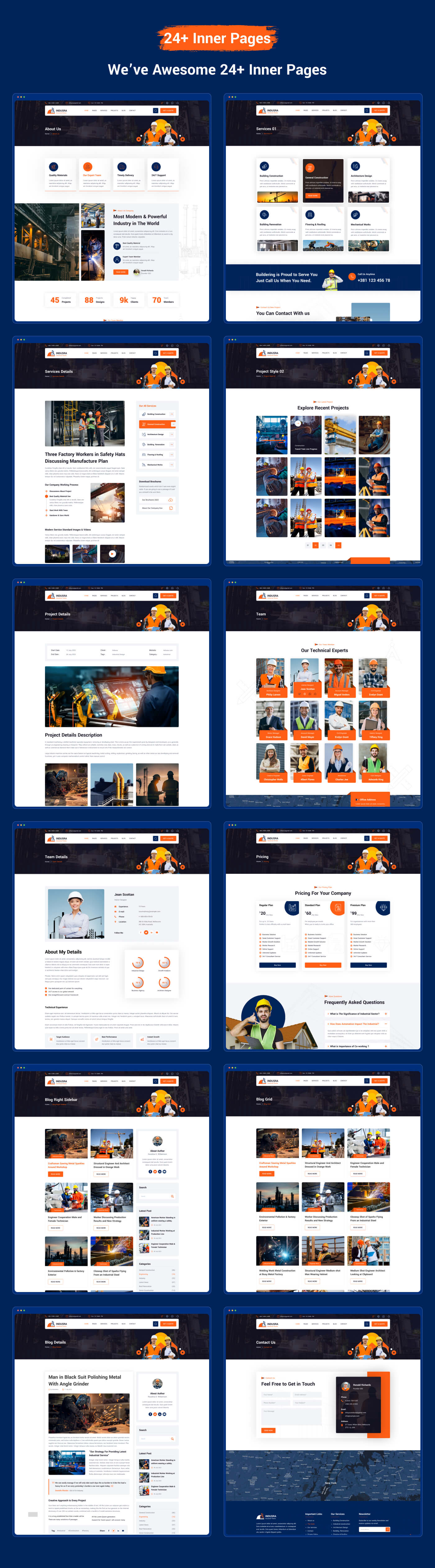 Indusra - Construction WordPress Theme