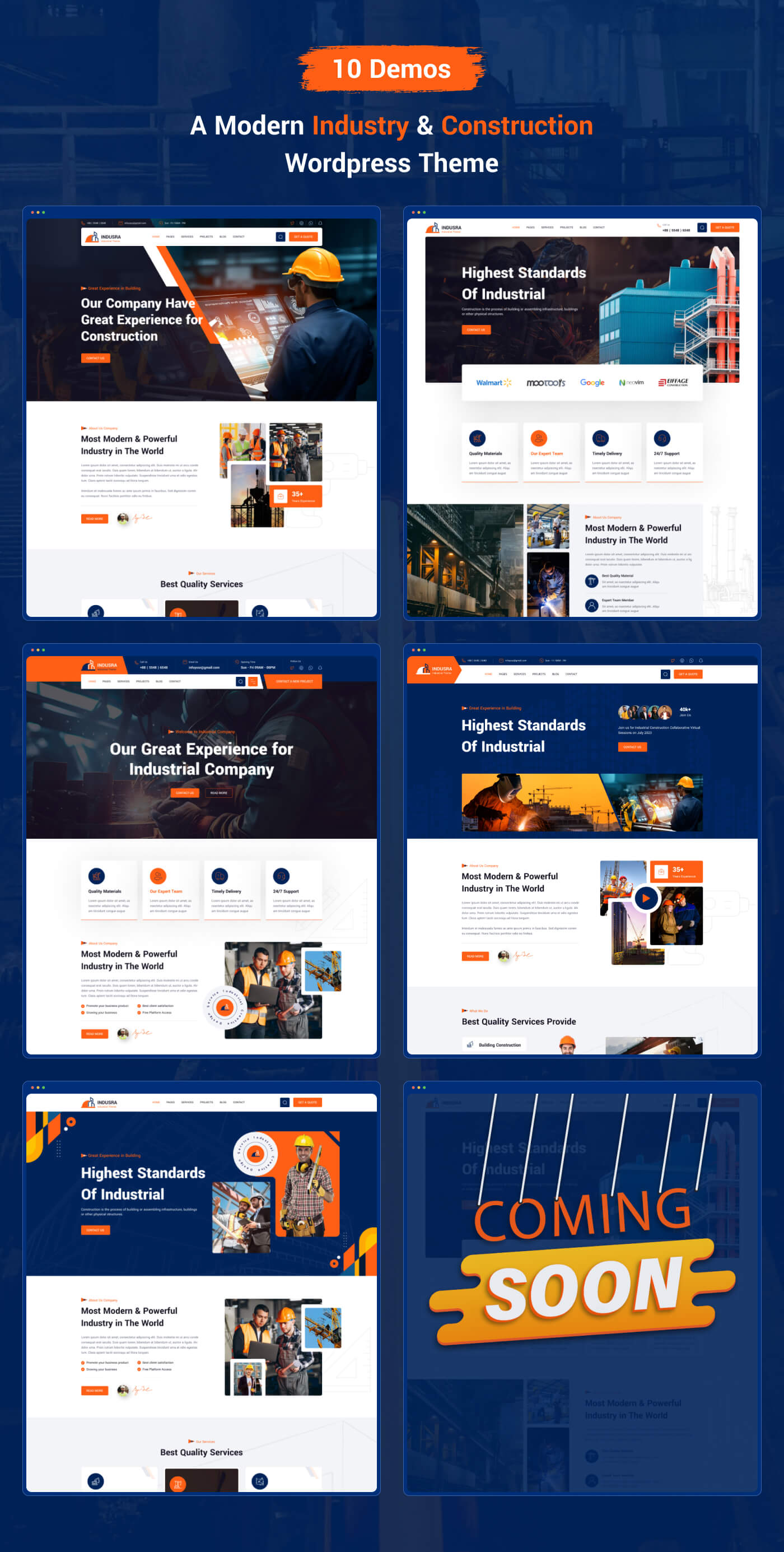 Indusra - Construction WordPress Theme