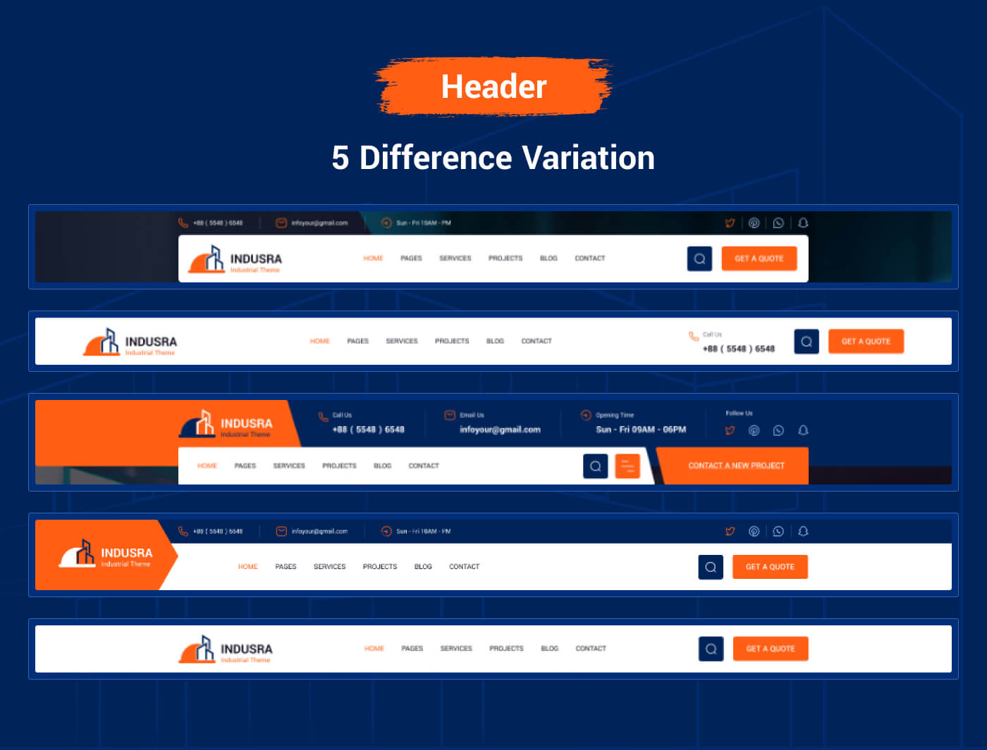 Indusra - Construction WordPress Theme