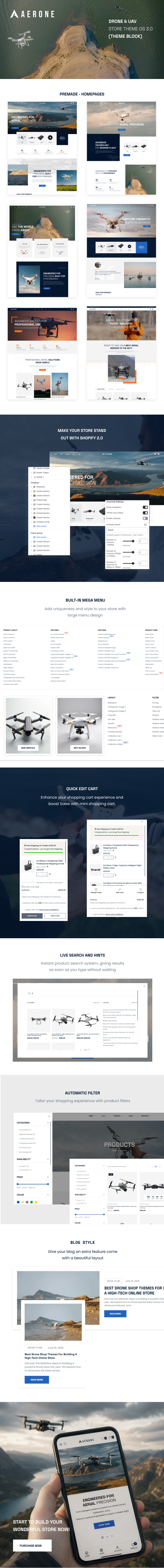 Aerone – Drone & UAV Shopify Theme OS 3.0 (Theme Block) - 1