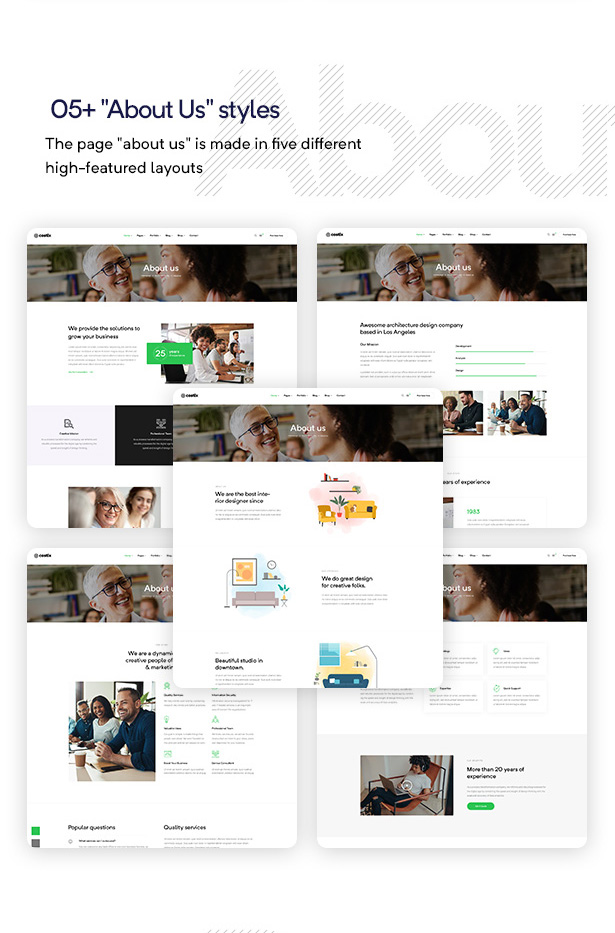 multipurpose WordPress theme about page