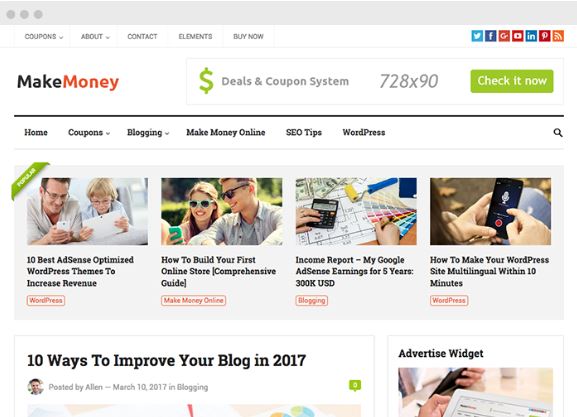 MakeMoney WordPress Blog & Coupon Theme - Happy Themes
