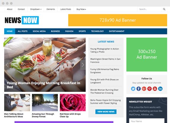News Now WordPress Magazine Theme - Happy Themes