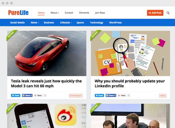 PureLife WordPress Blog Magazine Theme - Happy Themes