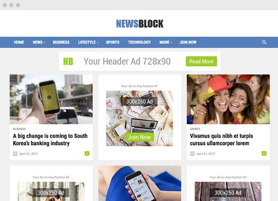 newsblock wordpress magazine themes happy themes