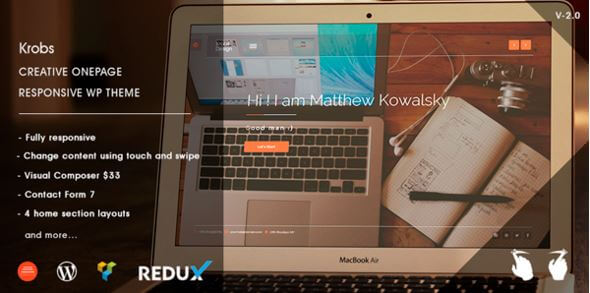 Krobs Personal Onepage Responsive WP Theme