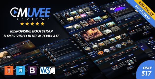 Muvee Reviews, Video, Movie Responsive HTML5 Bootstrap Template