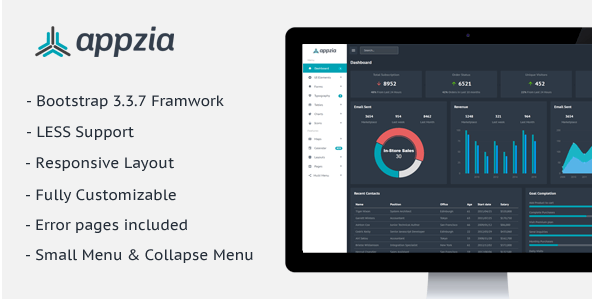 APPZIA - RESPONSIVE ADMIN DASHBOARD