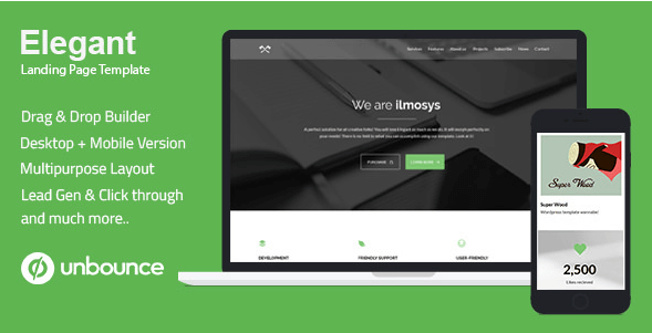 ELEGANT - MINIMAL UNBOUNCE LANDING PAGE