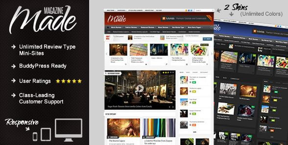 Made - Responsive Review Magazine wordpress Theme