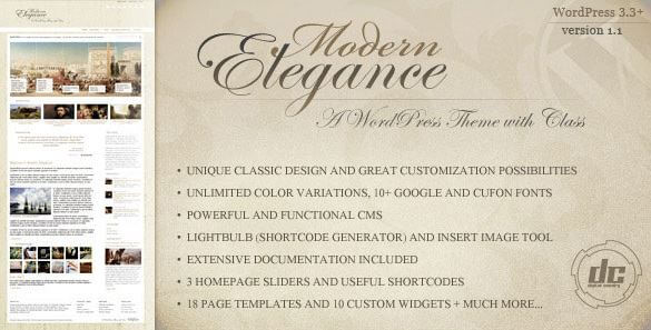 Modern Elegance - A WordPress Theme with Class