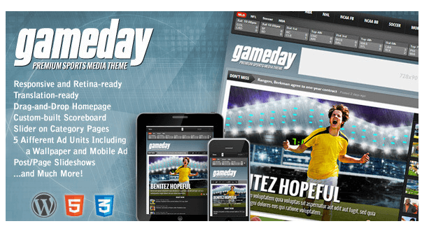 Gameday v2.5 - Themeforest Wordpress Sports Media Theme