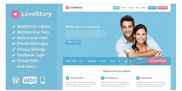 LoveStory v1.13 - Themeforest Dating WordPress Theme