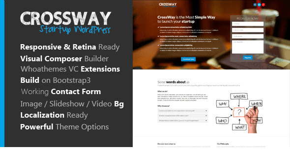 CrossWay v1.0.7 - Startup Landing Page Bootstrap WP Theme