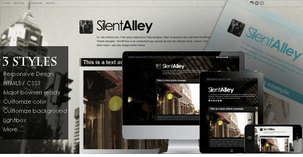 Silent Alley - Responsive Multi-Color Tumblr Theme
