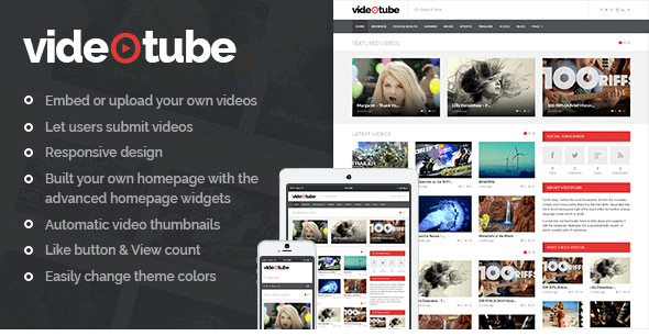 VideoTube v1.3.4.3 - A Responsive Video WordPress Theme