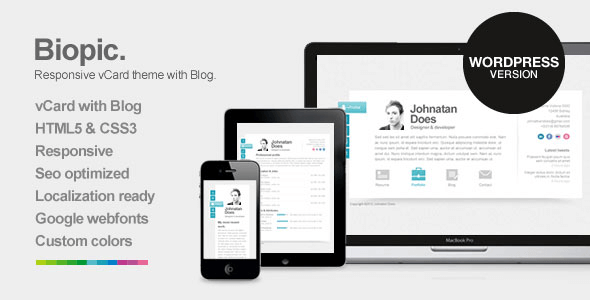 Biopic - Responsive vCard WordPress Theme