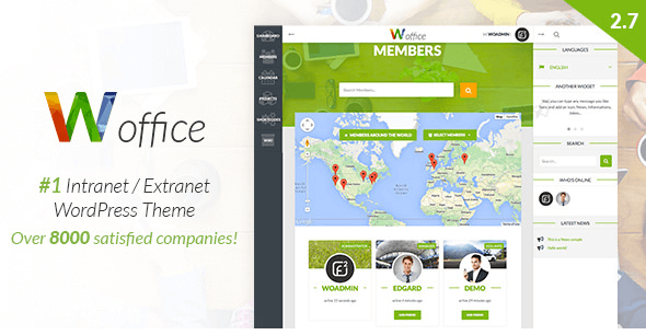 Woffice v2.7.4 - Intranet/Extranet WordPress Theme