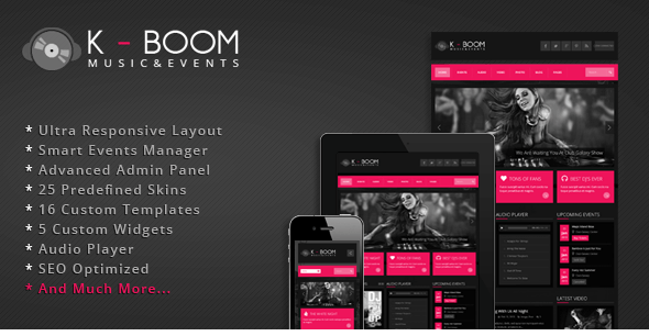 K-BOOM v1.2.1 - Themeforest Events & Music Responsive WP Theme