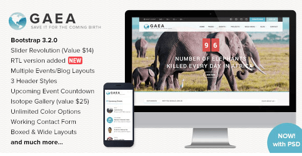 GAEA - Responsive Environmental HTML5 Template