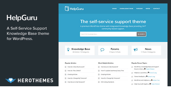 HelpGuru - A Self-Service Knowledge Base WordPress Theme