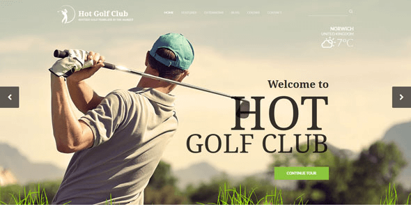 Hot Golf - Hotjoomlatemplates Responsive Golf Template
