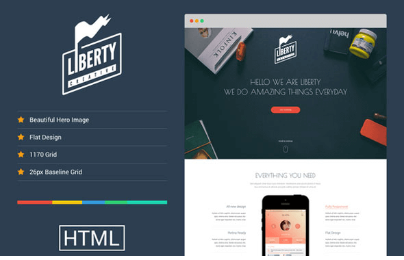 Liberty - Creativemarket One Page HTML Template