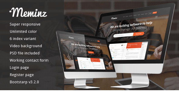 Meminz - Download Software Landing Page