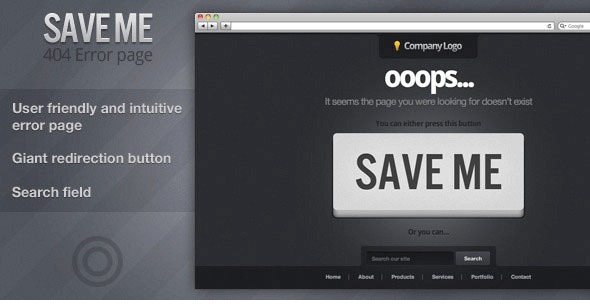Save me - Themeforest 404 Error Page